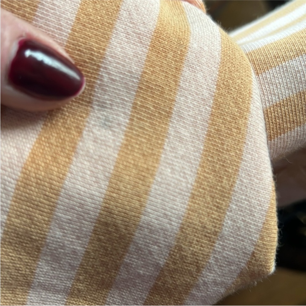NWOT Free People We The Free Classic Striped Oversized Crewneck in Latte - Picture 5 of 5